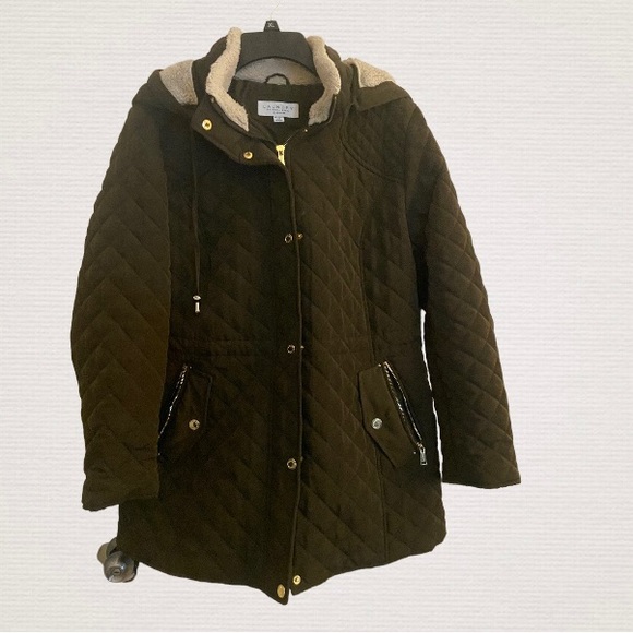 By Laundry Shelli Segal Brown Quilted jacket size XLP - Picture 2 of 3